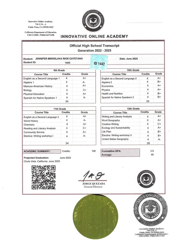 Certificado oficial USA - Innovative Online Academy
